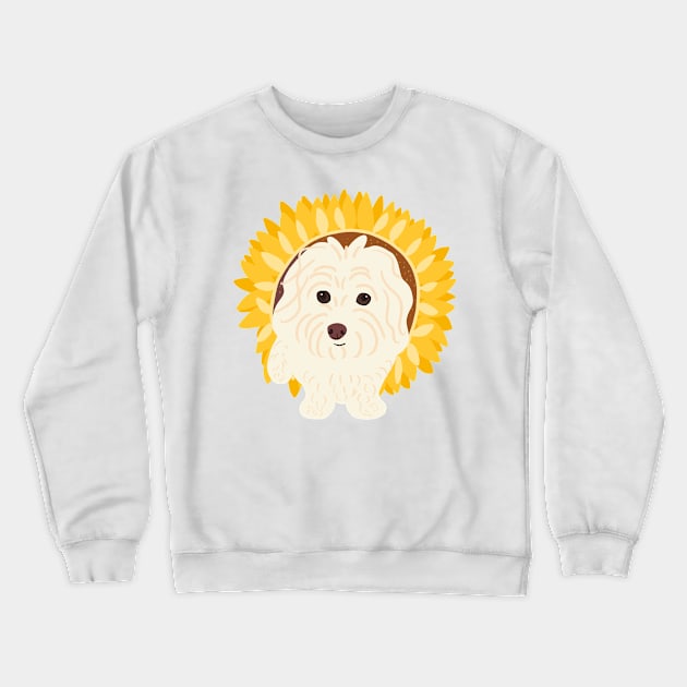 Sunflower Maltipoo Crewneck Sweatshirt by PatternbyNOK